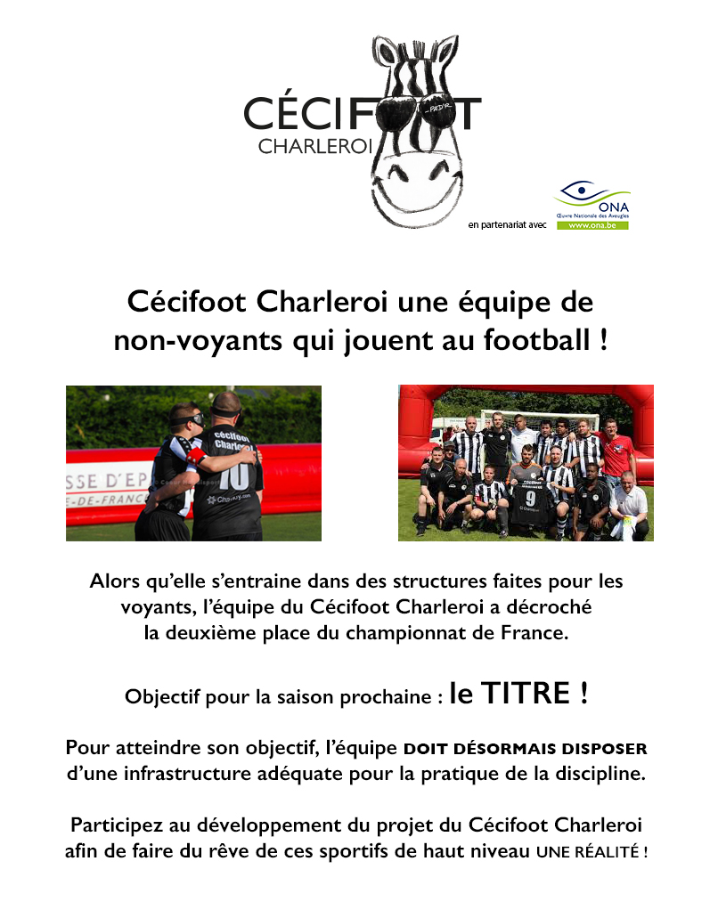 Cécifoot Charleroi - Infrastructure pour handi-sportifs de haut niveau