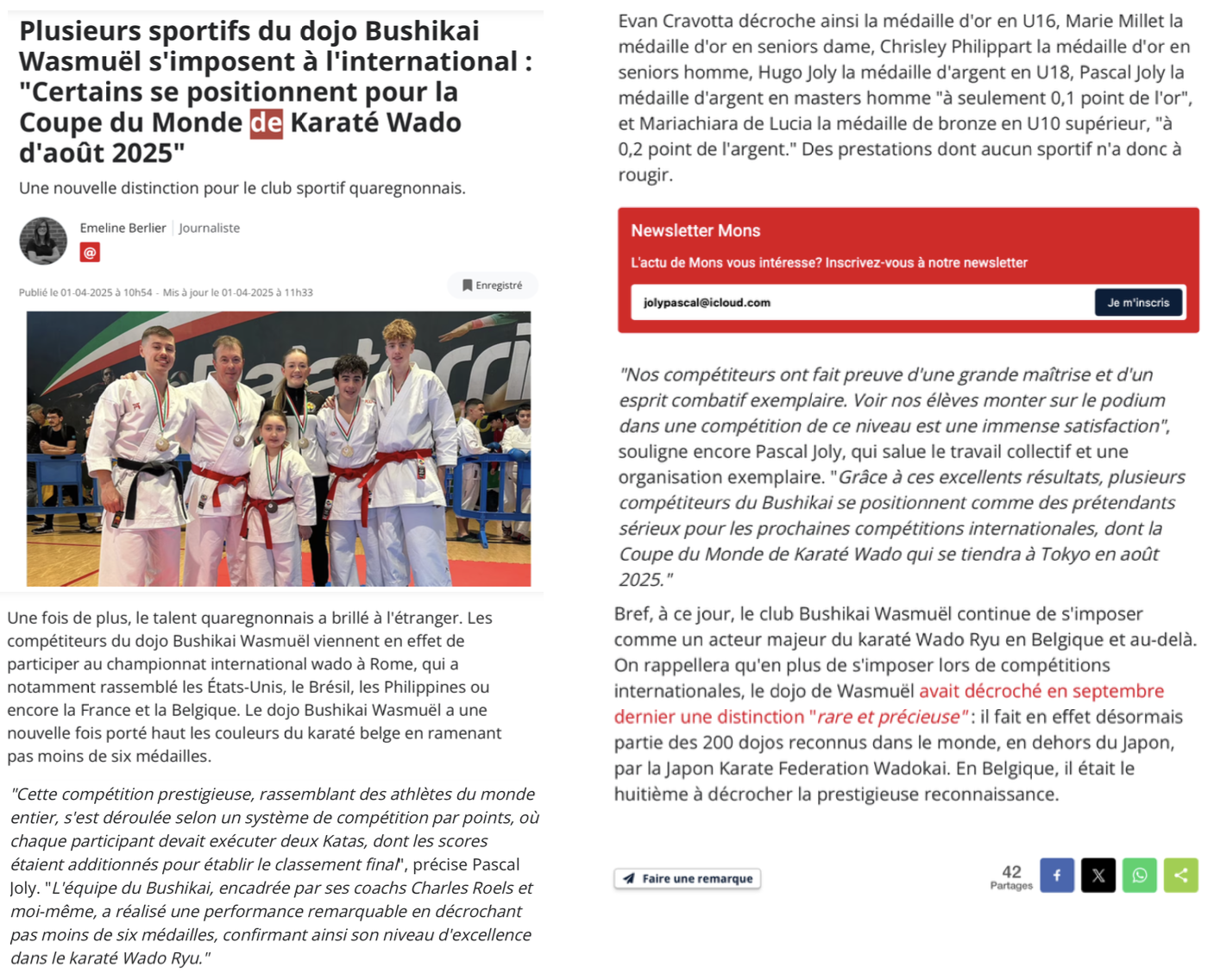 World cup Wado Kai Karate Tokyo 2025 - Dojo Bushikai Wasmuël
